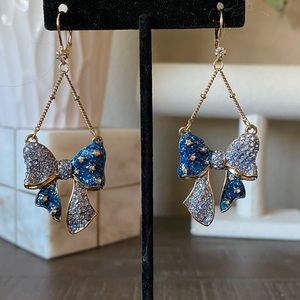 NWOT RARE Celestial Rhinestone Bow Earrings